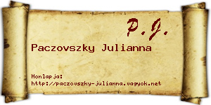 Paczovszky Julianna névjegykártya