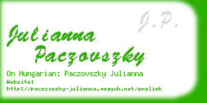 julianna paczovszky business card
